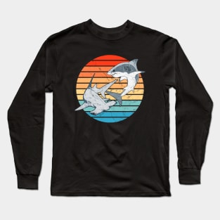 Hammerhead and Great White Shark Long Sleeve T-Shirt